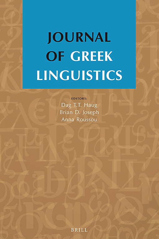 Go to journal home page - Journal of Greek Linguistics